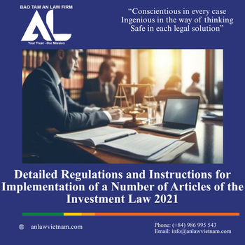 Detailed Regulations and Instructions for Implementation of a Number of Articles of the Investment Law 2021