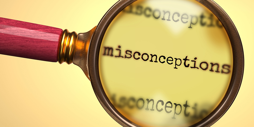 Examine And Study Misconceptions, Showed As A Magnify Glass And