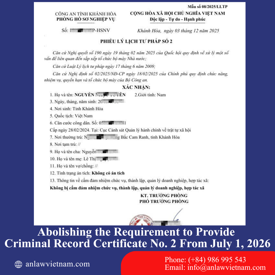 Abolishing The Requirement To Provide Criminal Record Certificate No. 2 From July 1, 2026