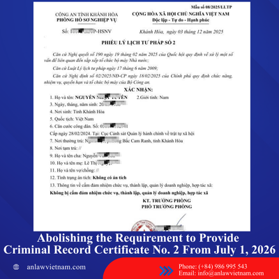 Abolishing the Requirement to Provide Criminal Record Certificate No. 2 From July 1, 2026